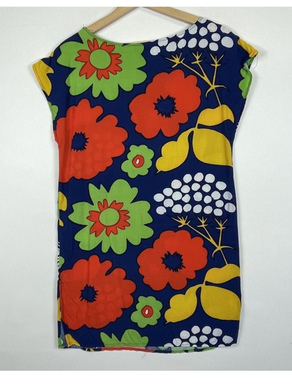 Marimekko for Target Kukkatori‎ Blue Bold Floral Print Mini Dress Womens Small - Picture 2 of 2